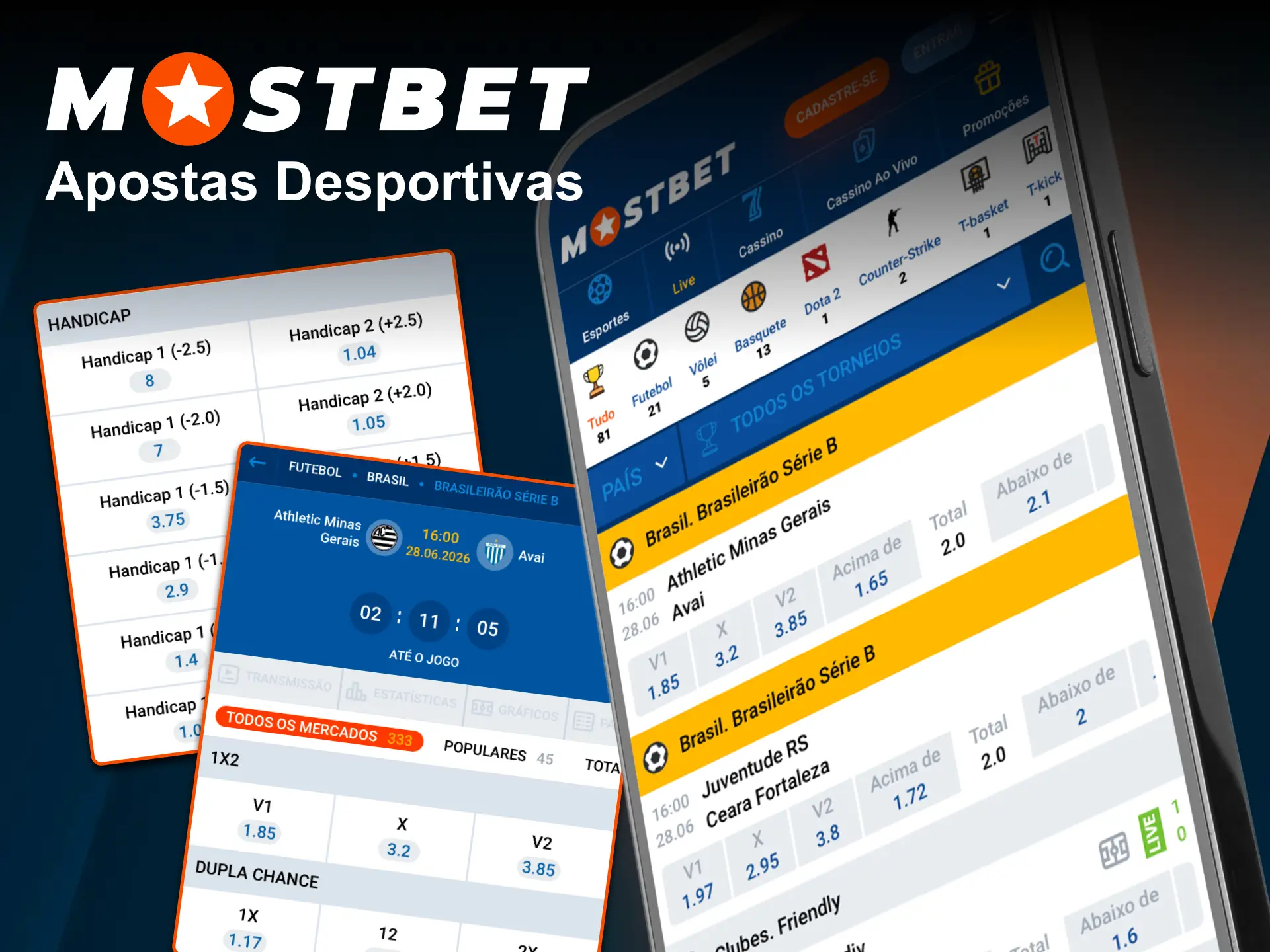 Faça suas apostas desportivas preferidas diretamente na aplicação Mostbet mobile.