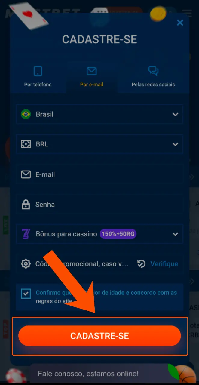 Finalize o processo para criar uma conta na aplicação Mostbet rapidamente.