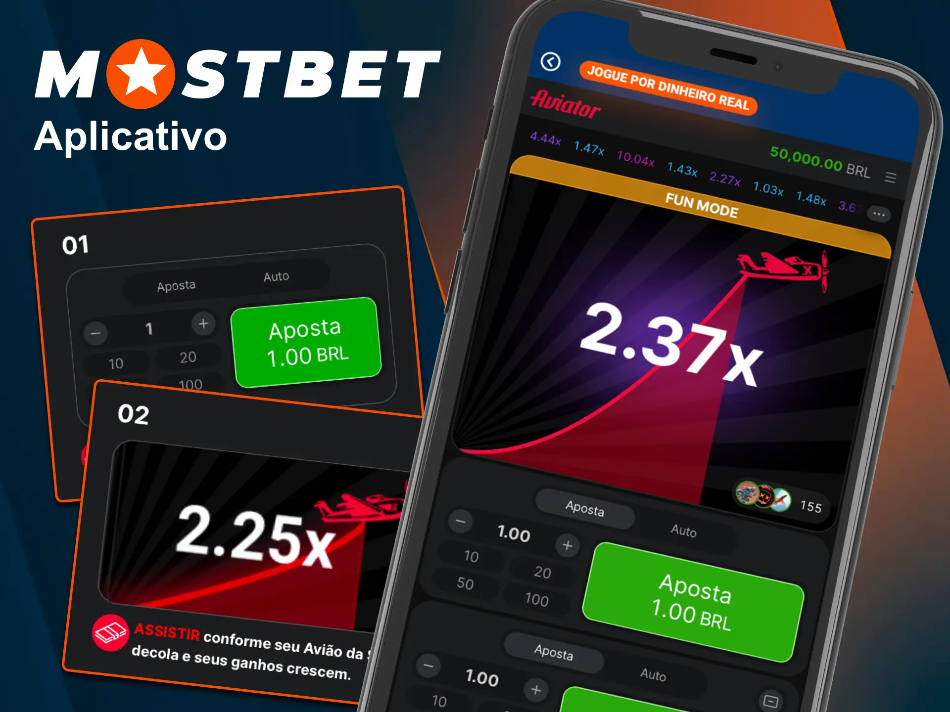 Faça o download do aplicativo Mostbet Aviator para dispositivos Android e iOS.