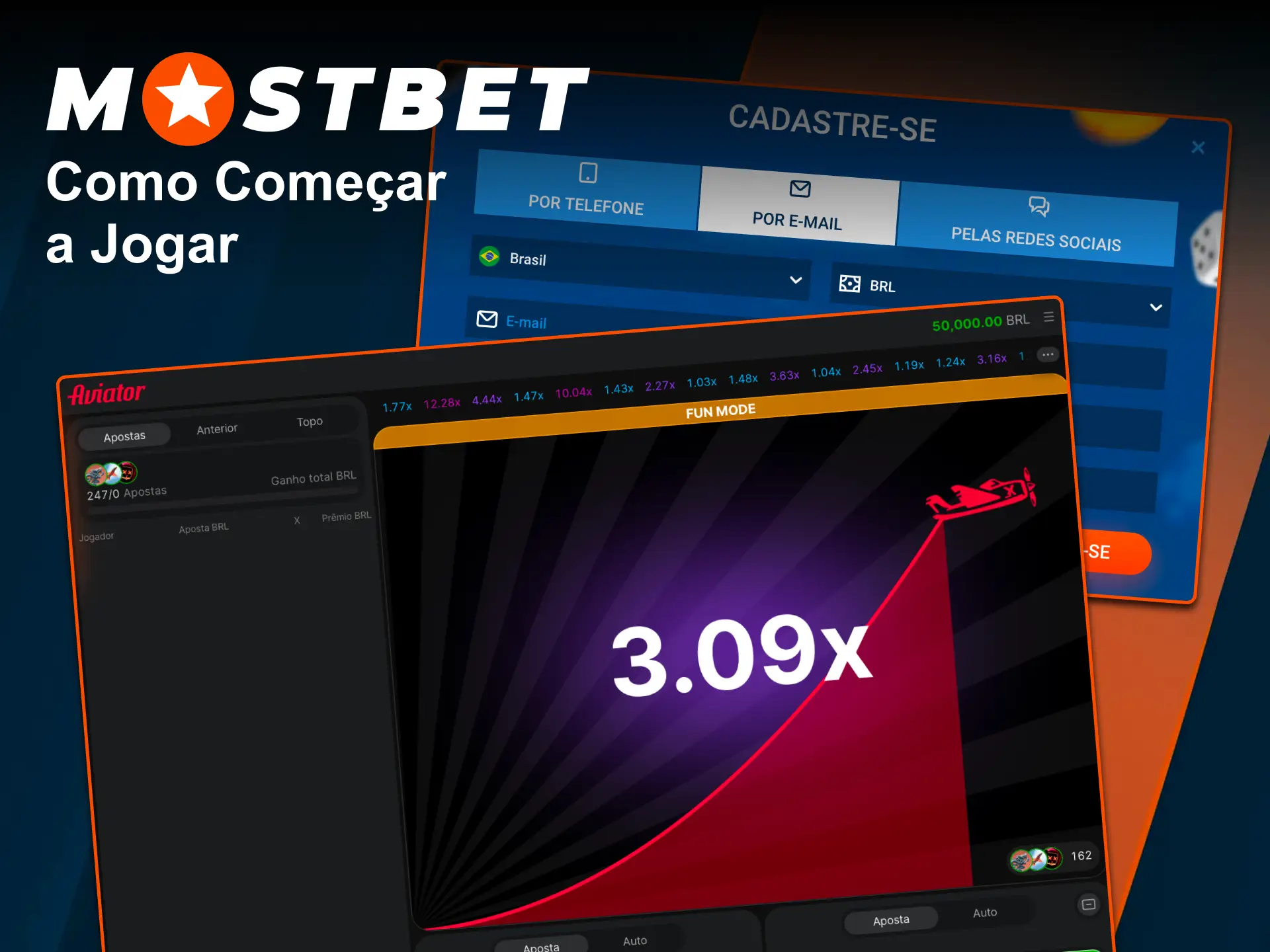 Siga o guia passo a passo e aprenda como começar a jogar Aviator na Mostbet.