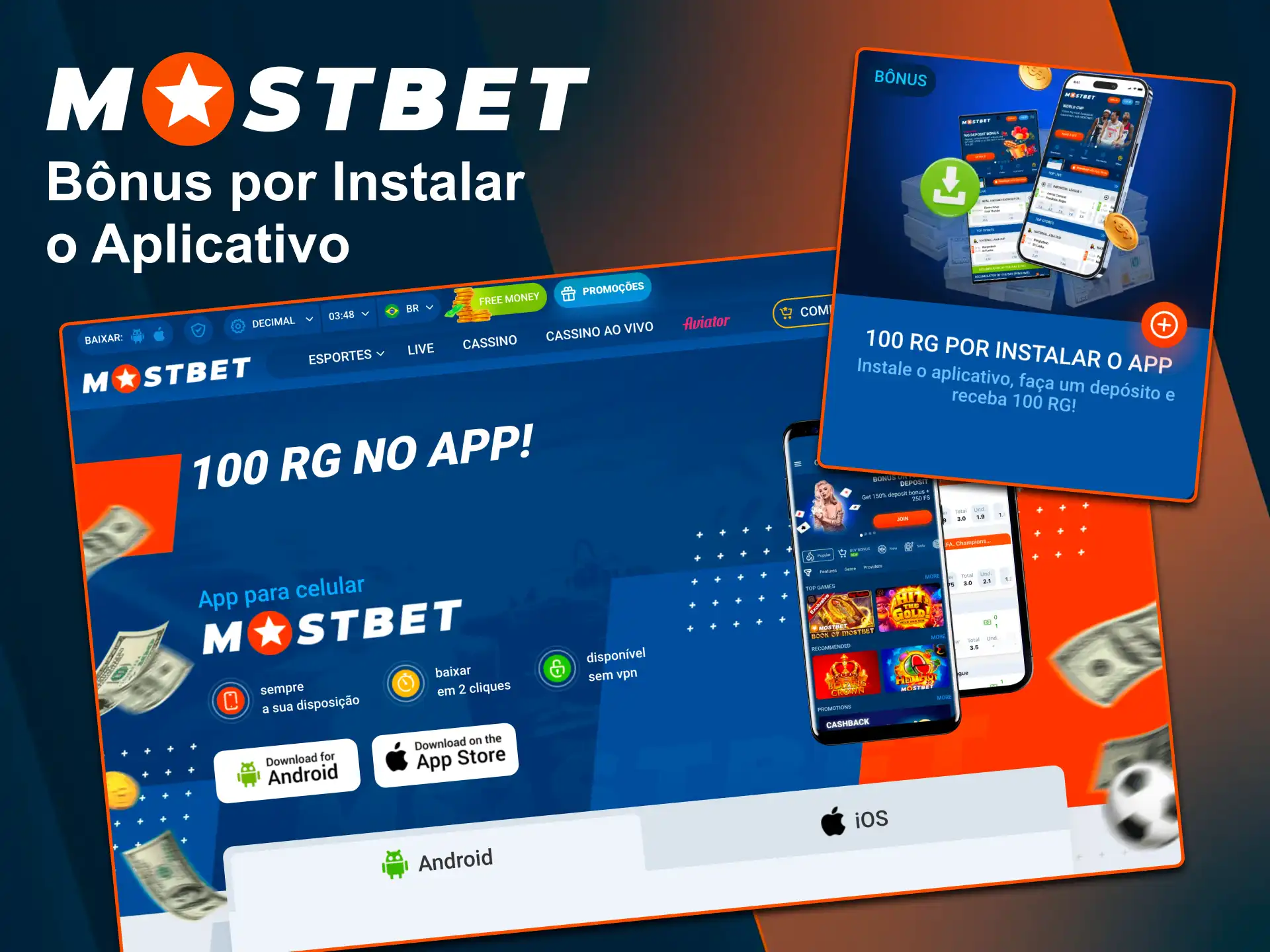 Baixe o aplicativo e receba bônus exclusivos instalando o app Mostbet.
