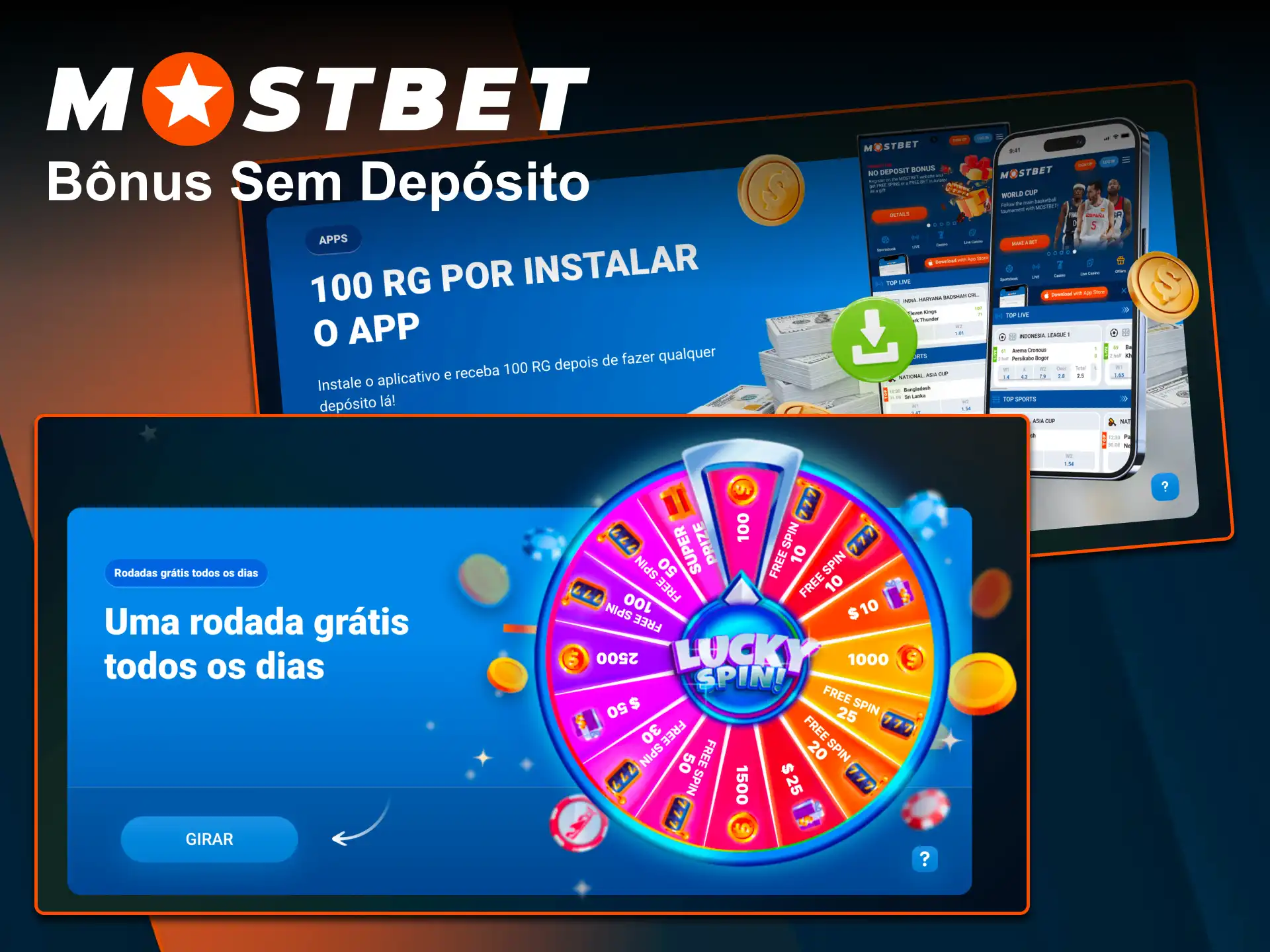 Reivindique o bônus sem depósito Mostbet oficial para começar a jogar.