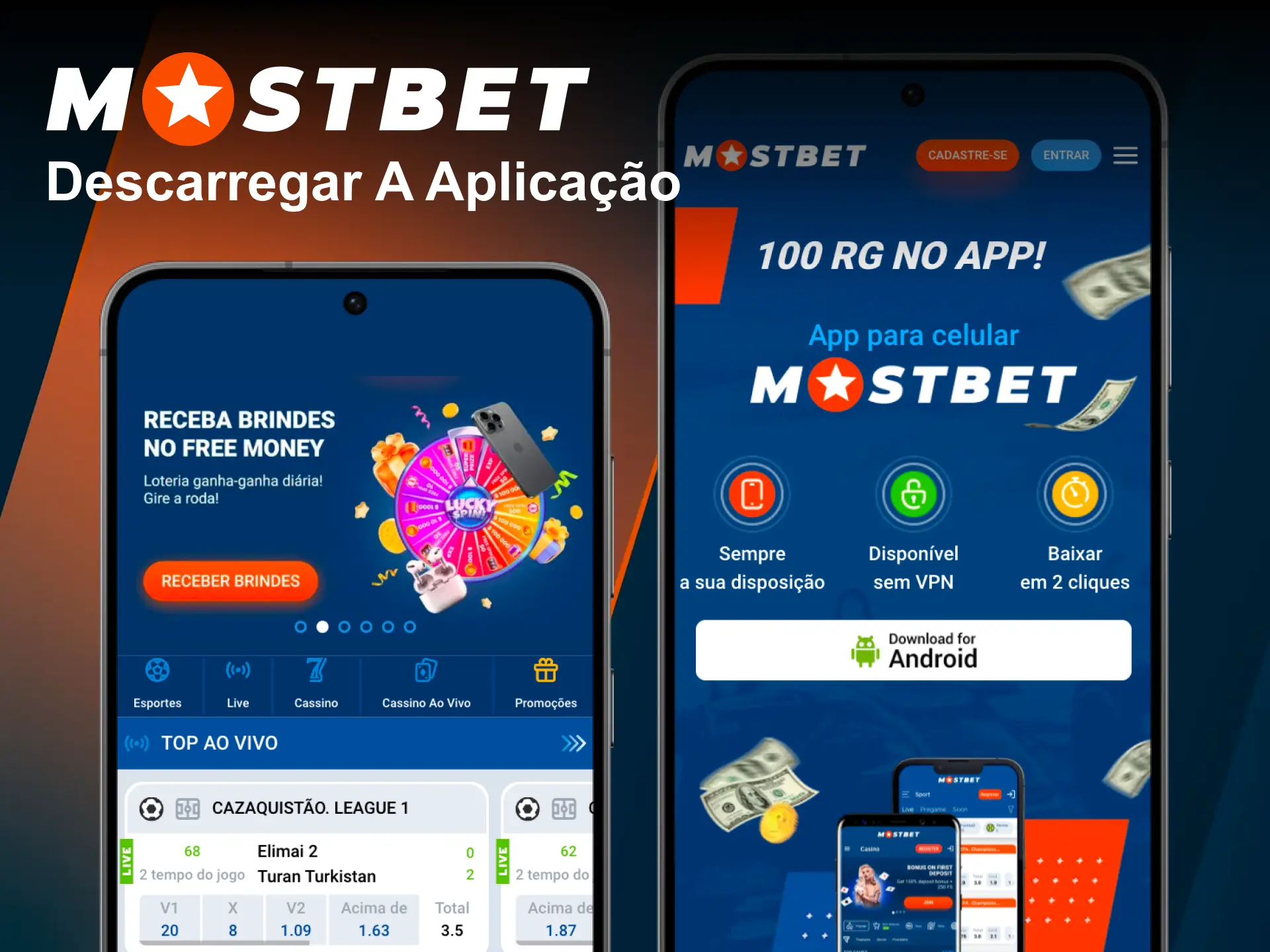 Baixe a aplicação Mostbet para jogar em qualquer dispositivo móvel.